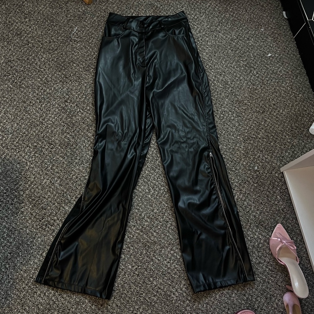 Black Faux Leather Pants